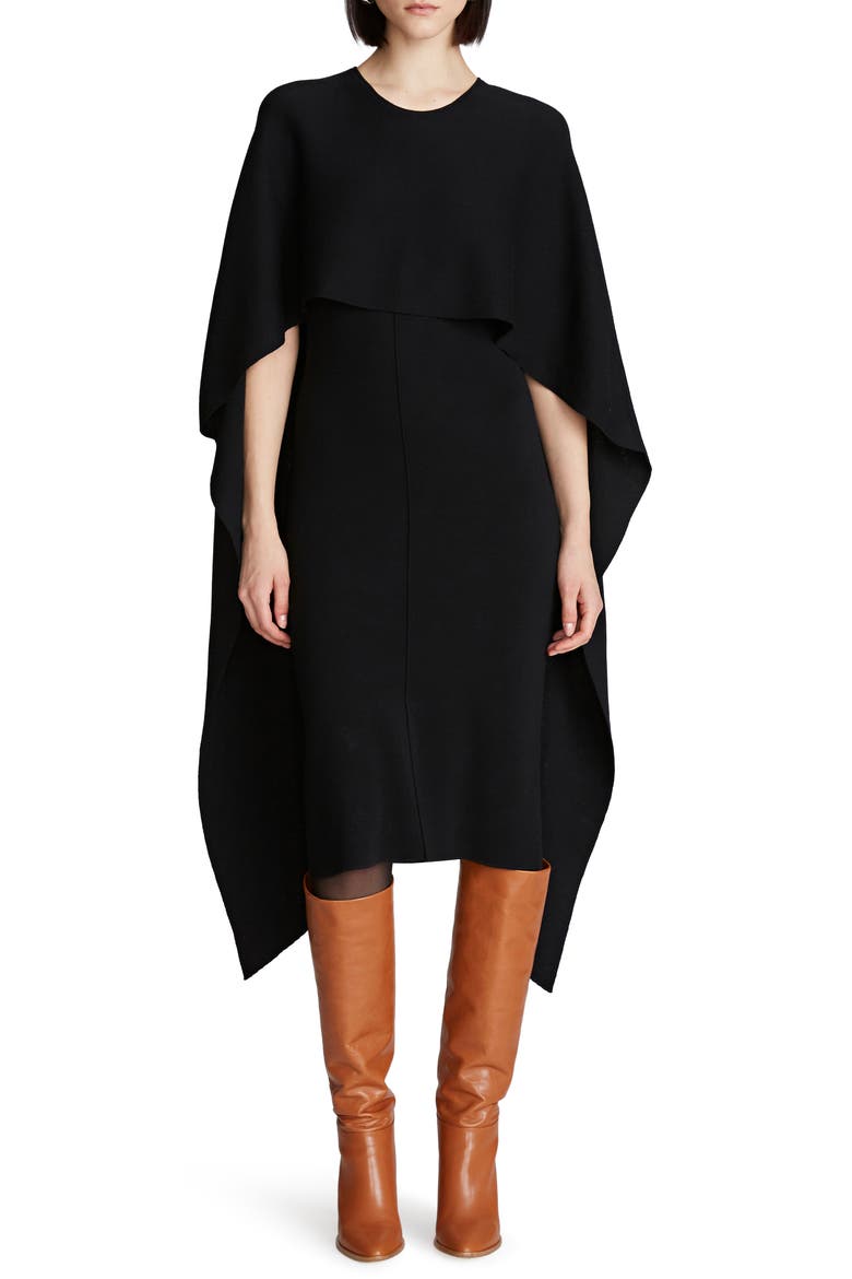 Amal Merino Wool Sweater Dress, Main, color, BLACK