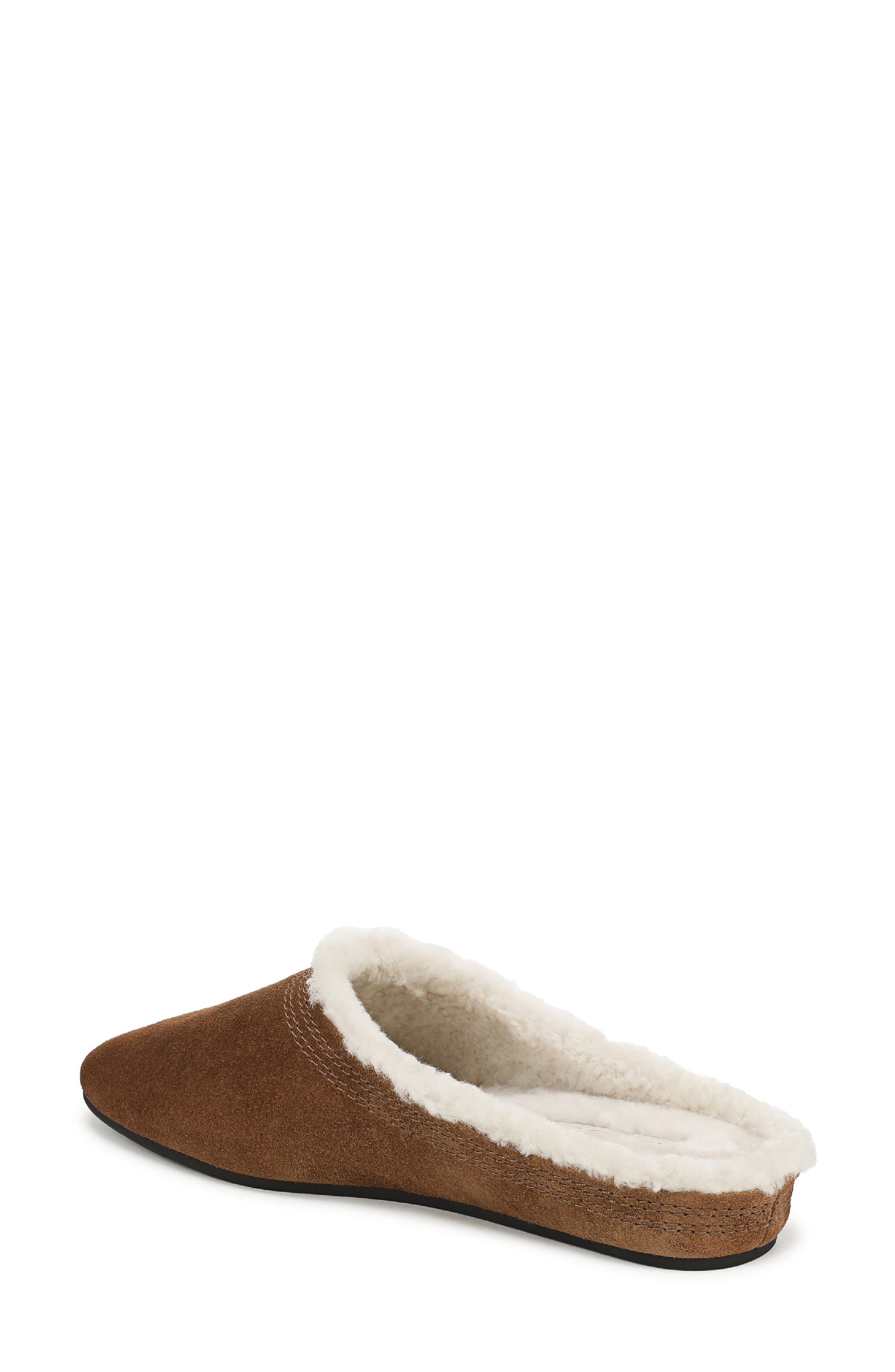 Narcisa Genuine Shearling Flat Mule, Alternate, color, CHESTNUT SUEDE