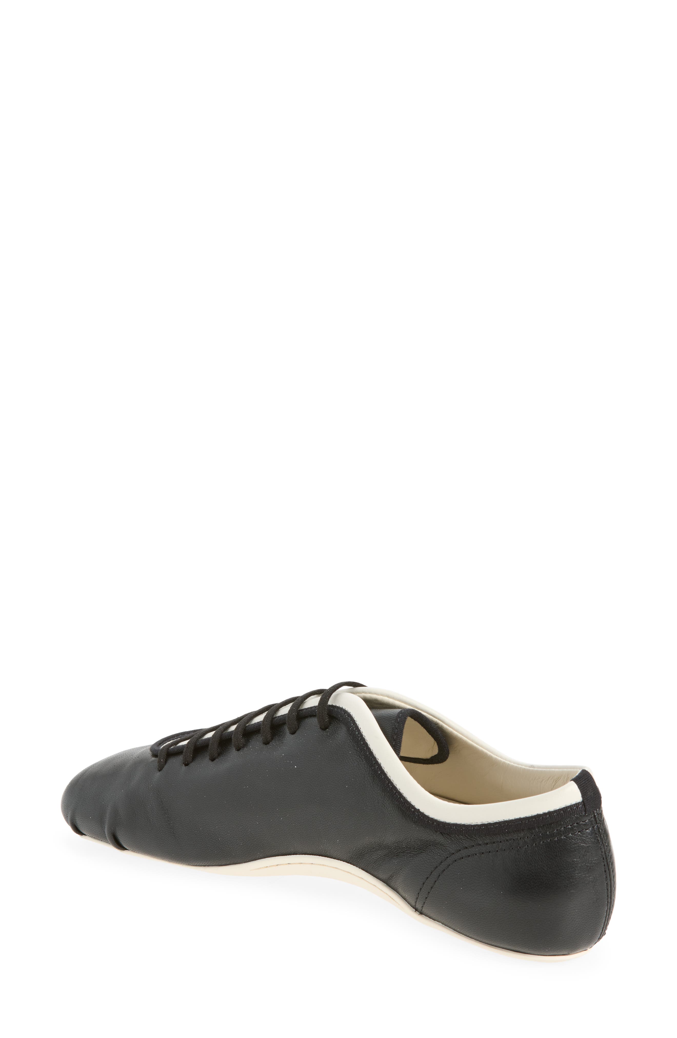 Leather Ballerina Sneaker, Alternate, color, 900 BLACK