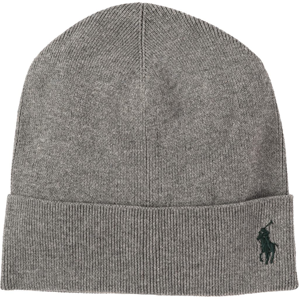 Polo Ralph Lauren Lightweight Cotton Beanie In Gray