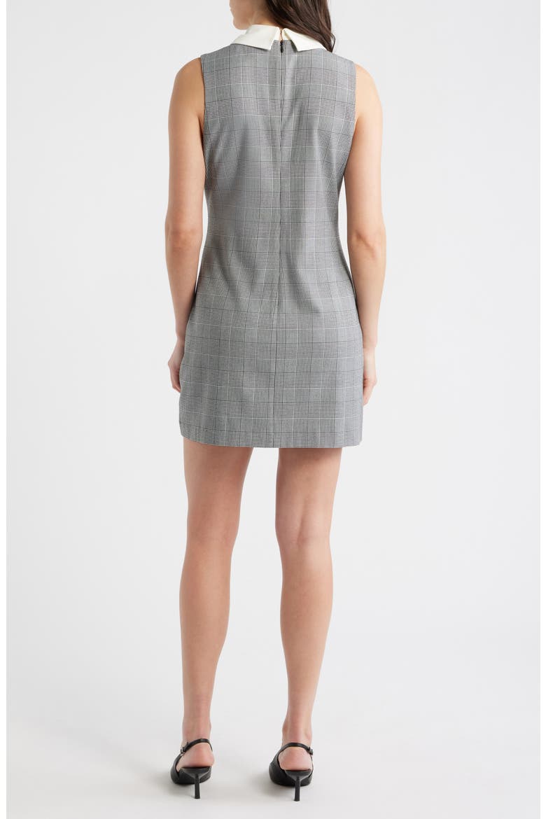Atlas Glen Plaid Contrast Collar Dress, Alternate, color, BLACK-SUMMER WHITE