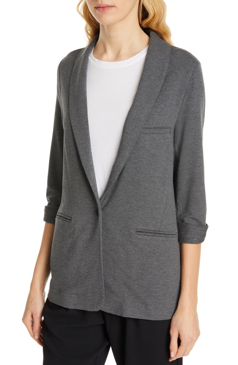 Joie Neville Knit Blazer, Alternate, color, Dark Heather Grey