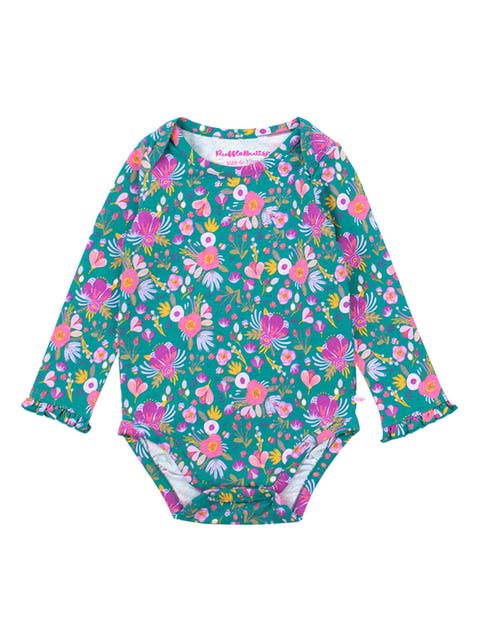 Baby/Toddler Girls Knit Long Sleeve Ruffle Layering Bodysuit