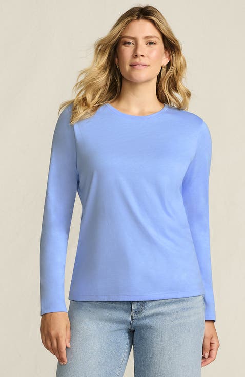 Relaxed Supima Cotton Long Sleeve Crew Neck T-Shirt