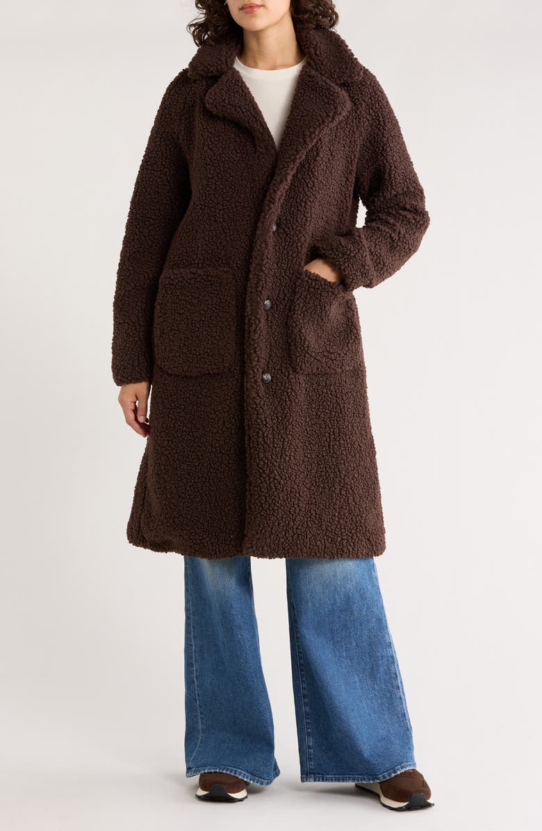 Lucky Brand Missy Teddy Coat, Main, color, Chocolate
