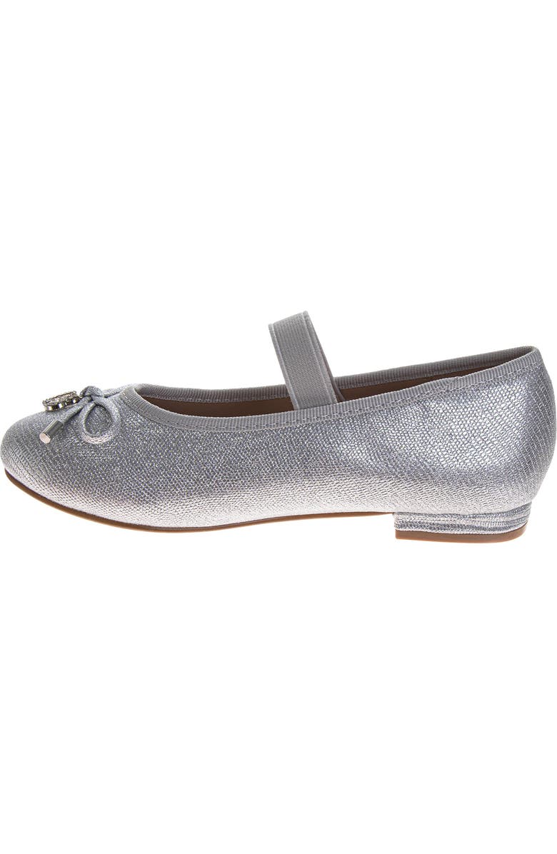 BADGLEY MISCHKA Dress Shoes for Girls Elegant Glitter Finish Classic Formal, Alternate, color, Silver