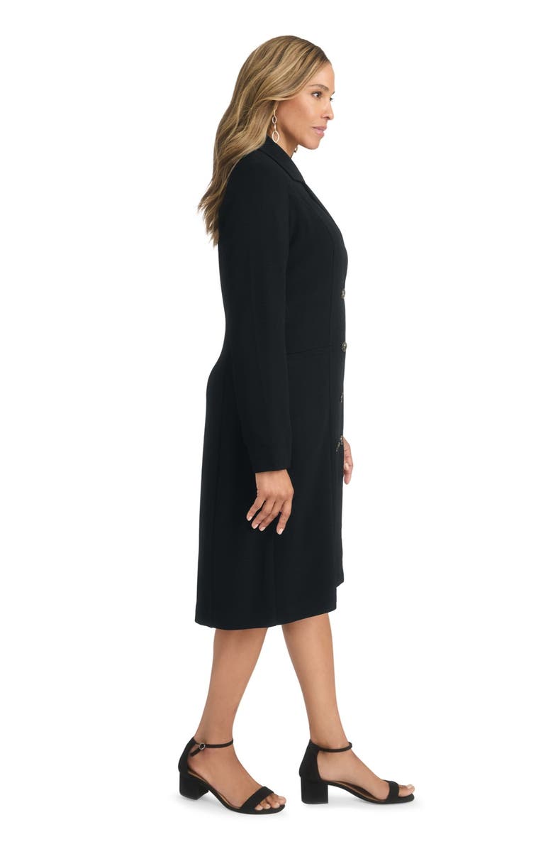 Jessica London Double Breasted Jacket Dress, Alternate, color, Black