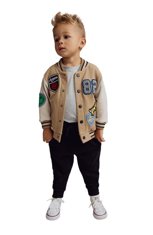 Next Kids' Varsity Jacket & Joggers Set In Khaki