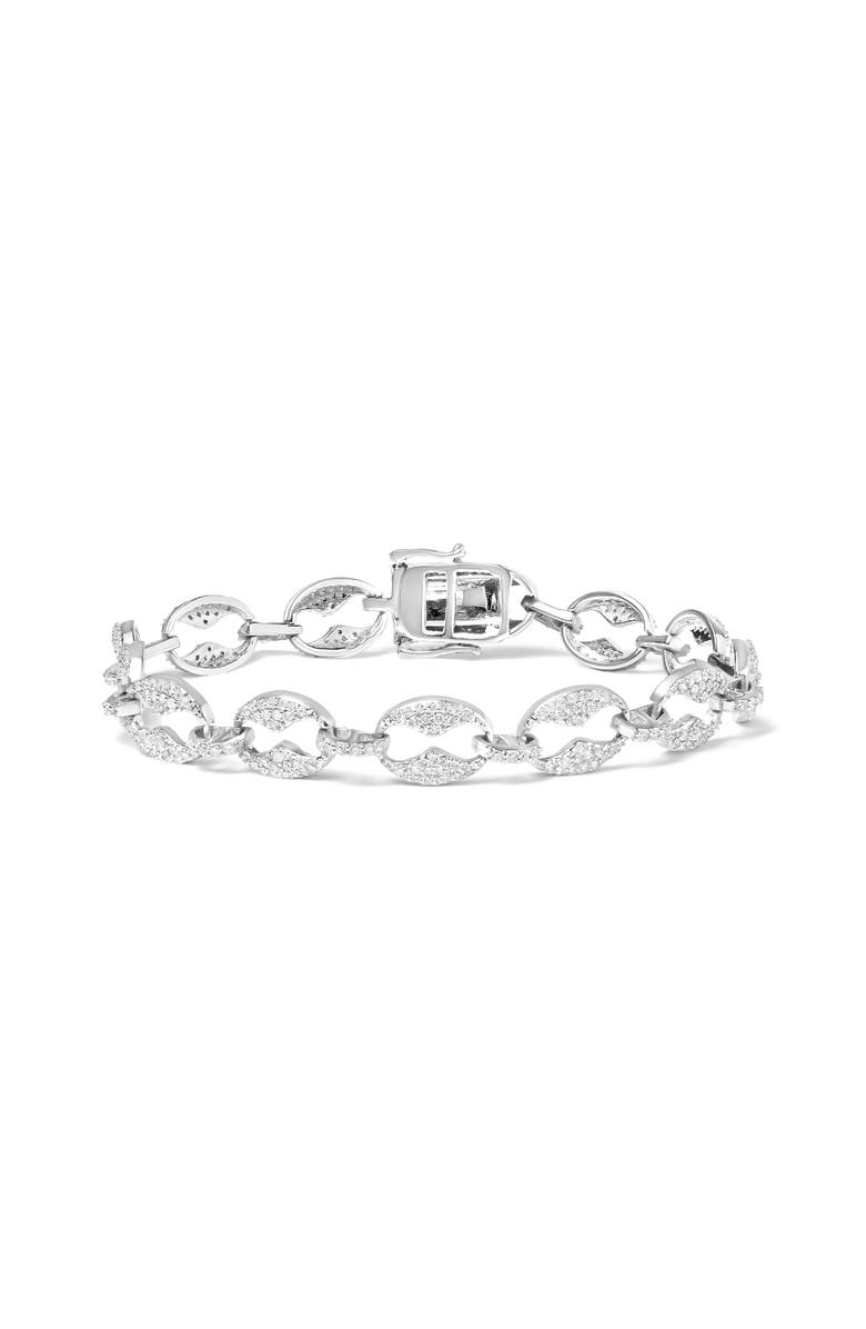 Haus of Brilliance 14K White Gold 1 1/2 Cttw Round Diamond Set Link Bracelet, Main, color, White