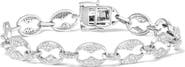 Haus of Brilliance 14K White Gold 1 1/2 Cttw Round Diamond Set Link Bracelet