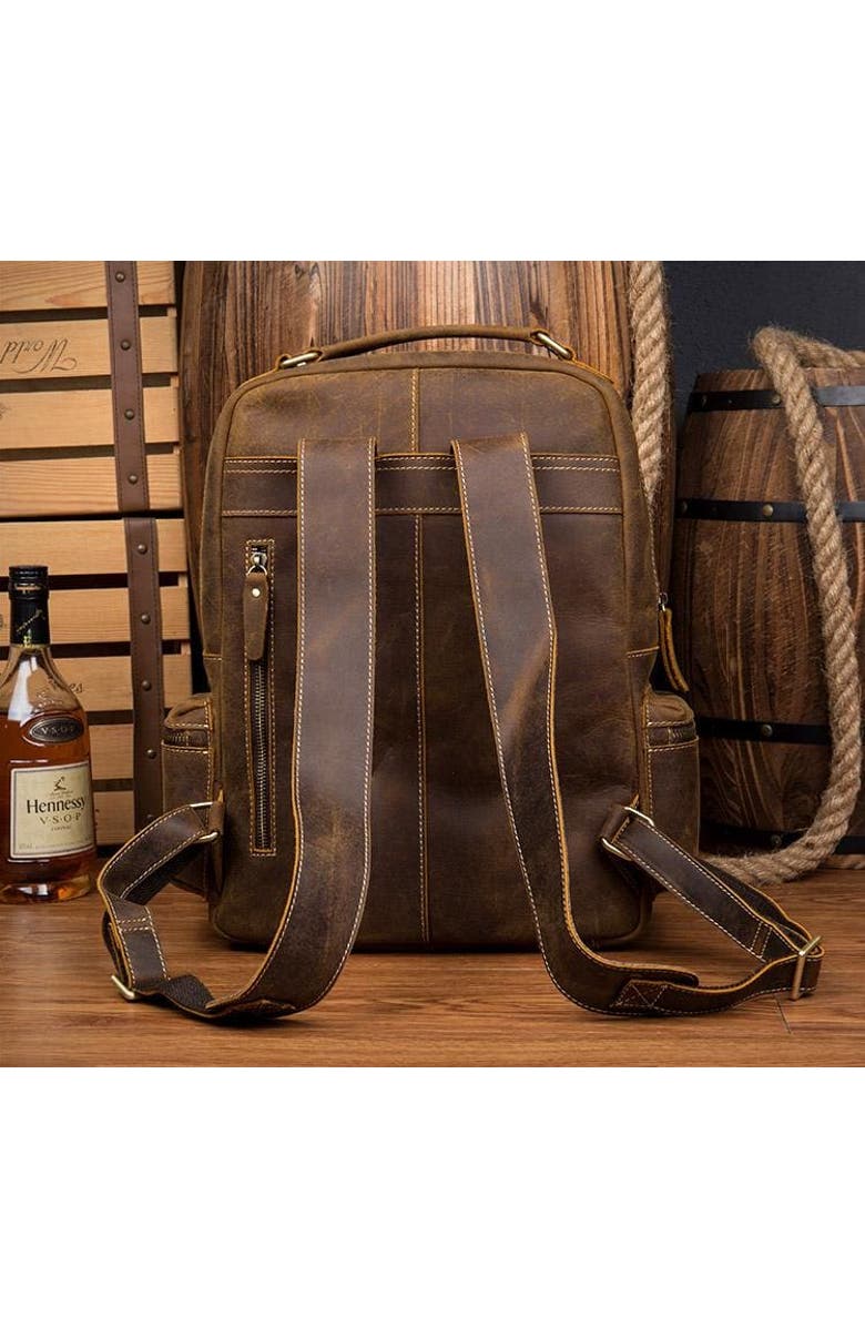 STEEL HORSE LEATHER The Langley Backpack | Genuine Vintage Leather Backpack, Alternate, color, Brown