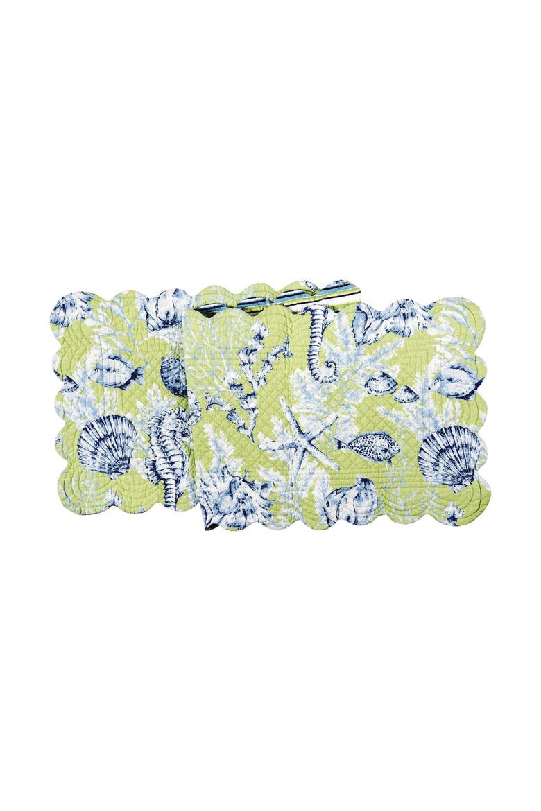 Fenwick Isle Quilted Table Runner, Main, color, Green