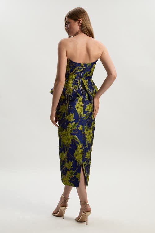 Karen Millen Petite Floral Jacquard Midi Pencil Dress In Multi