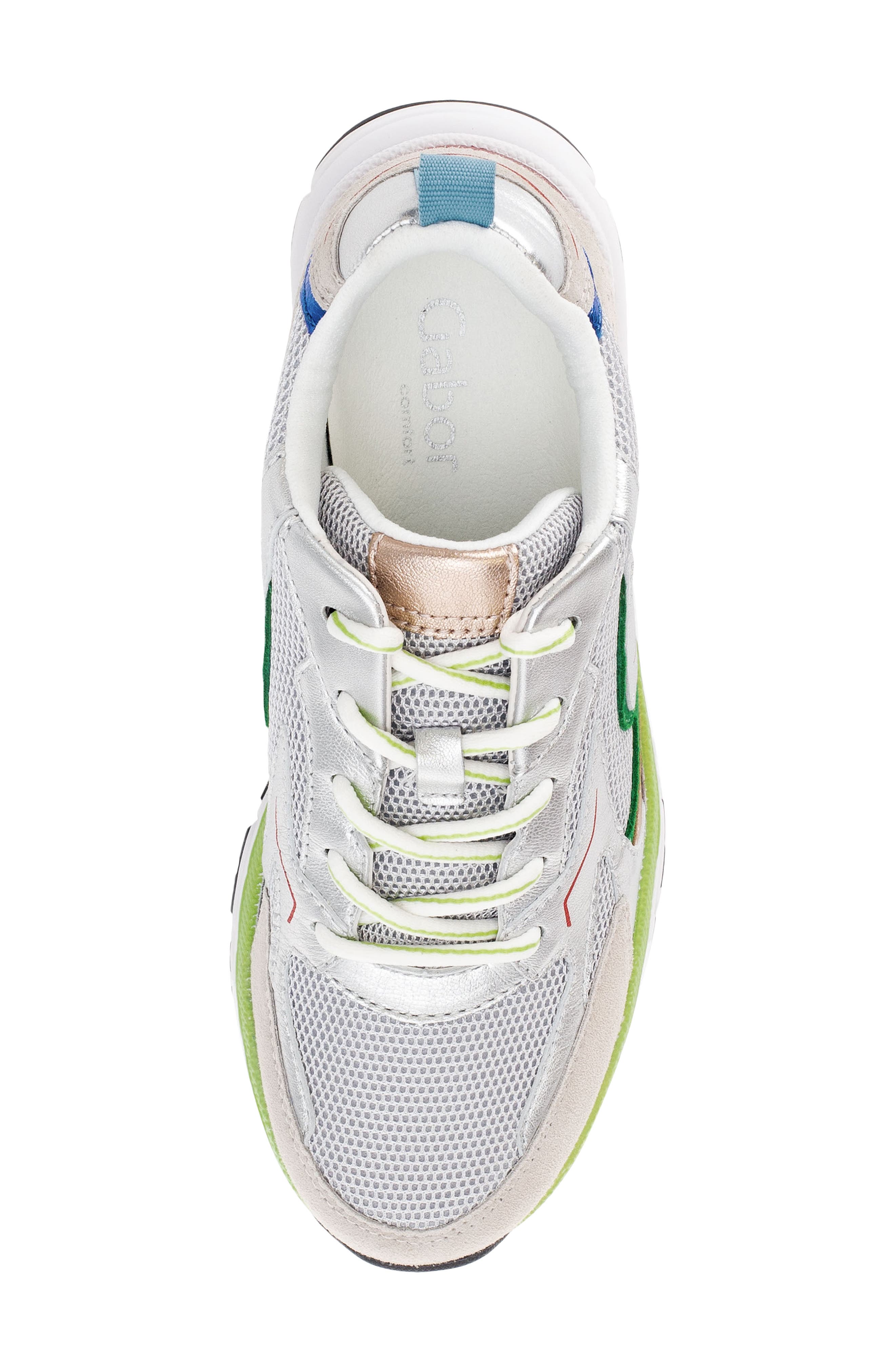 Gabor Lace-Up Sneaker, Alternate, color, Silver