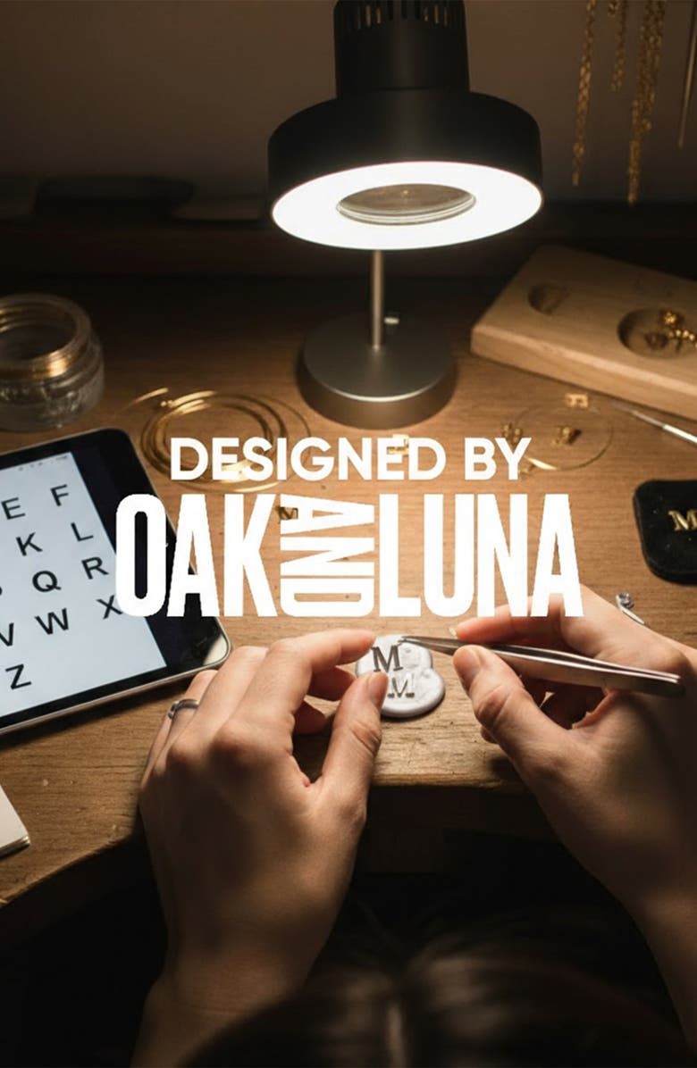 Oak & Luna Inez Initial Necklace - Sterling Silver 925, Alternate, color, Letter A