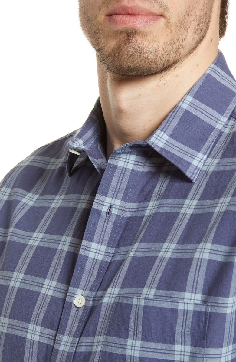 Faherty Cloud Summer Blend Check Button-Up Shirt, Alternate, color,