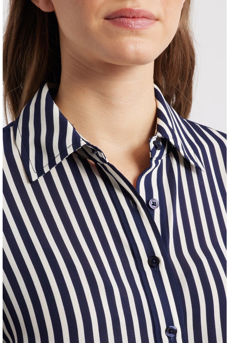 Stripe Button-Up Shirt, Alternate, color, DISTANT MOUNTAIN/ WHITE DOVE