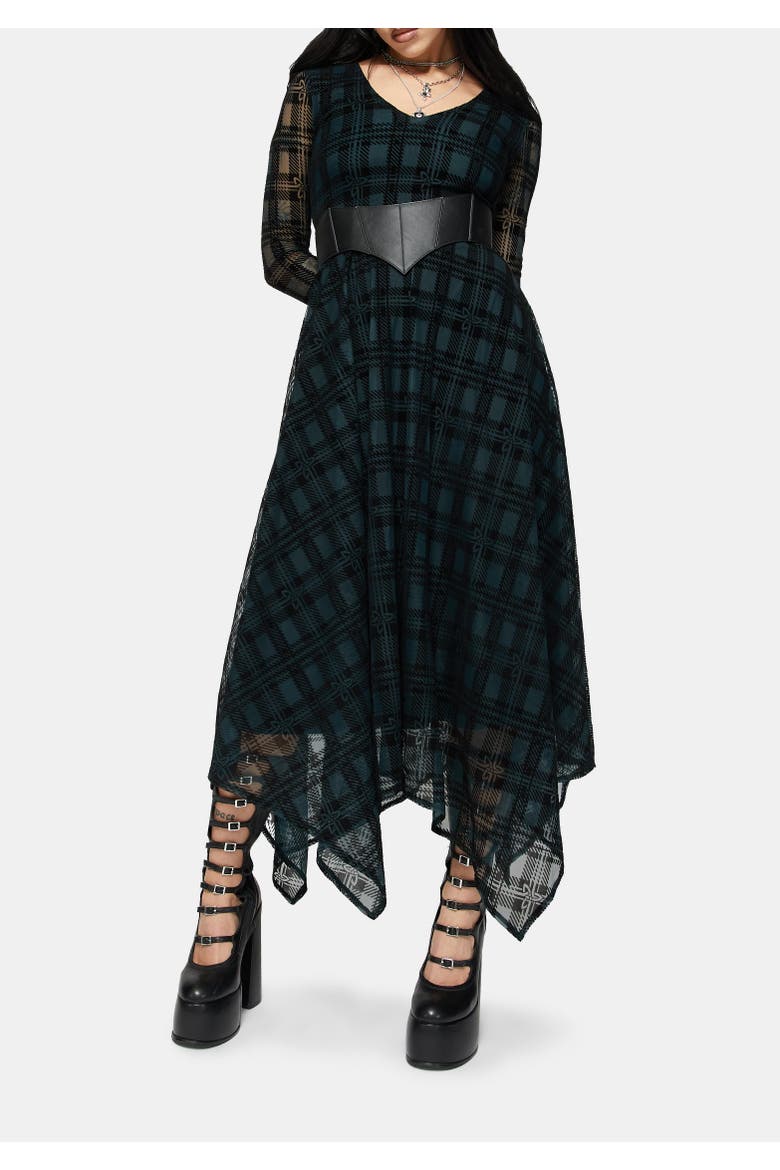 Hanky Hem Midi Dress, Alternate, color, Green