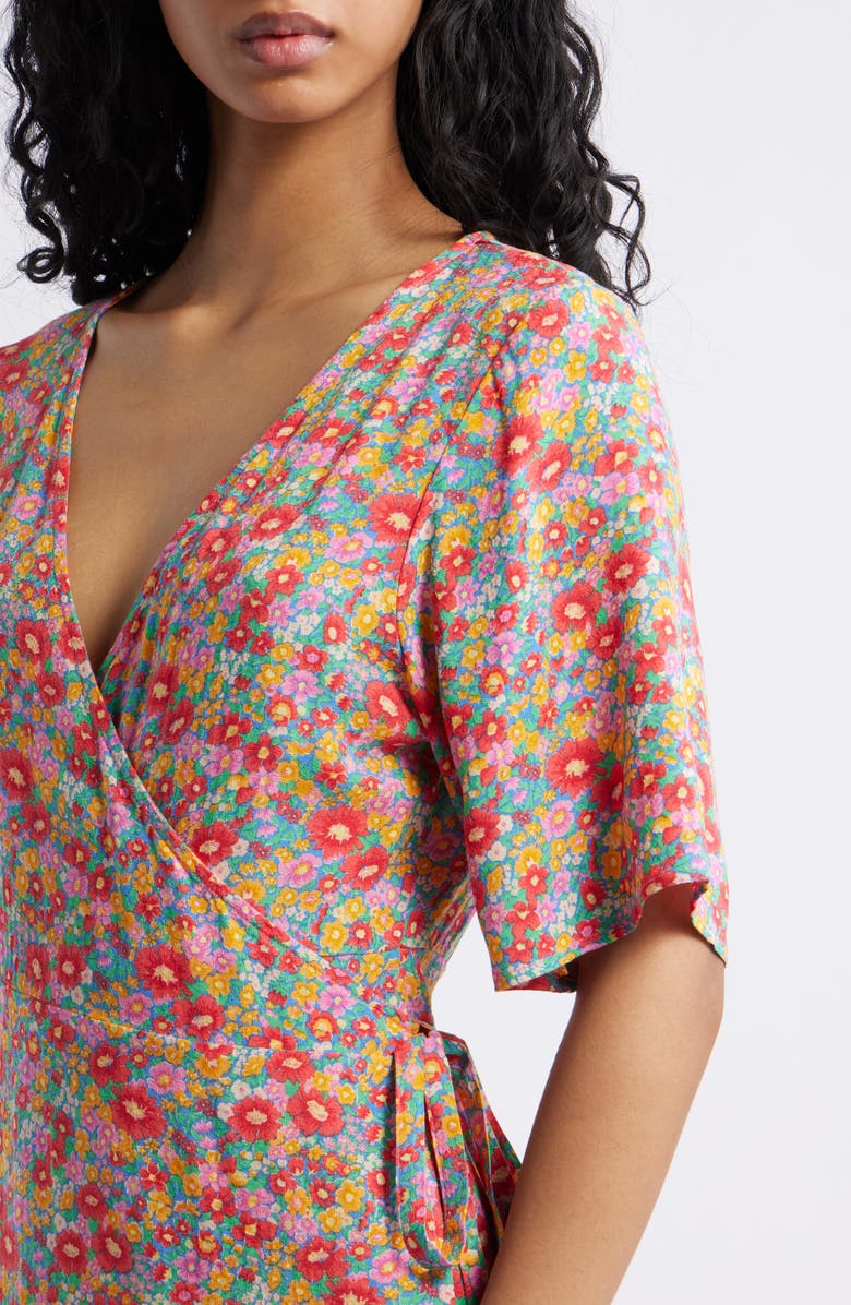 Rip Curl Las Dalias Ditsy Wrap Dress, Alternate, color, Blue