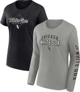 FANATICS Women's Fanatics Branded Gray/Black Chicago White Sox T-Shirt Combo Pack