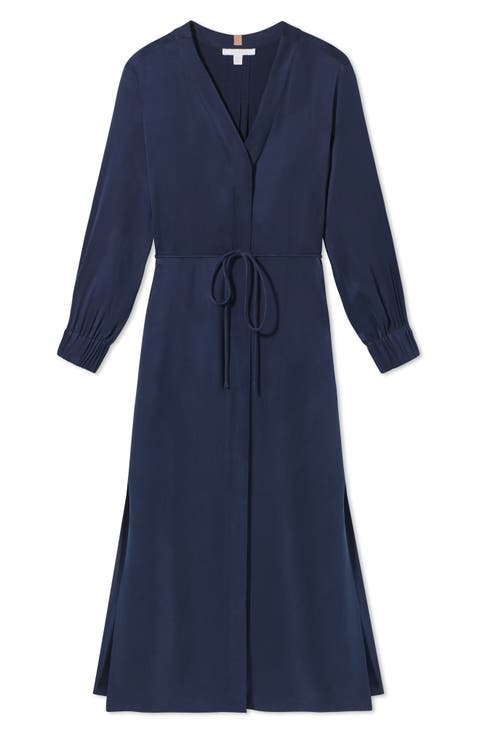 Washable Silk Long Robe
