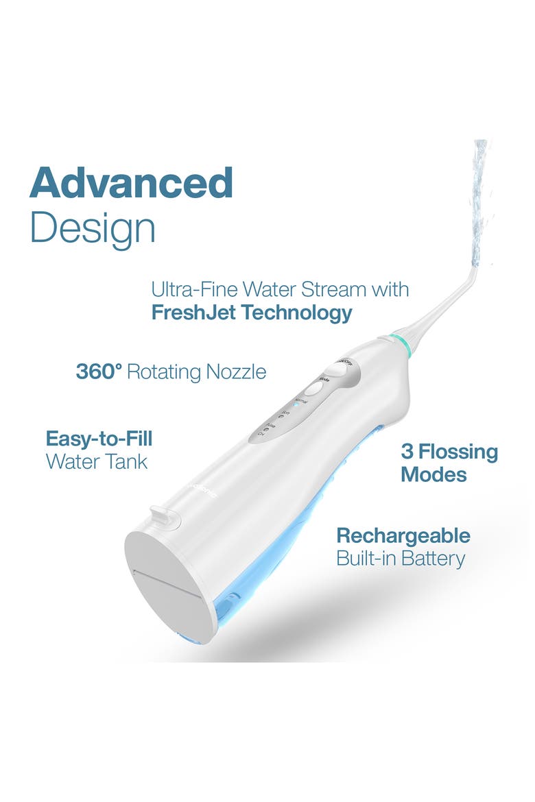 Aqua Flosser Cordless Rechargeable Water Flosser in White, Alternate, color, NO COLOR