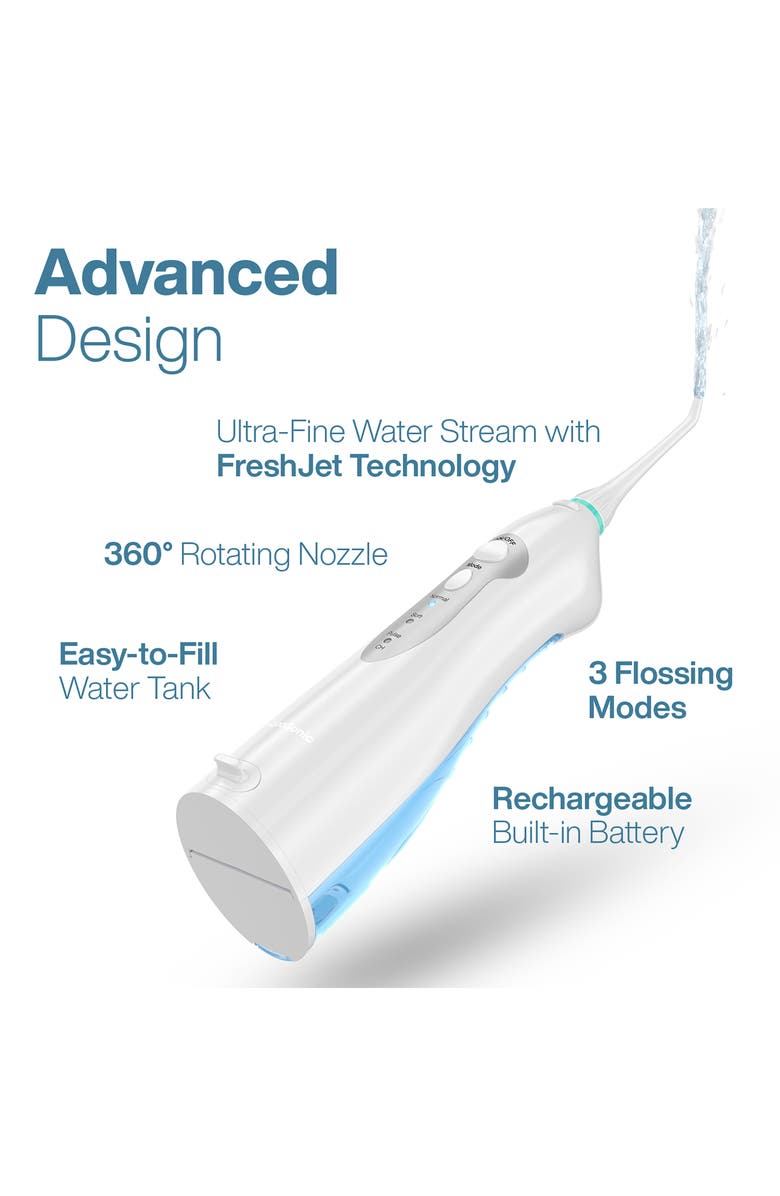 AQUASONIC White Water Flosser with 4 Tips & Travel Pouch, Alternate, color, 