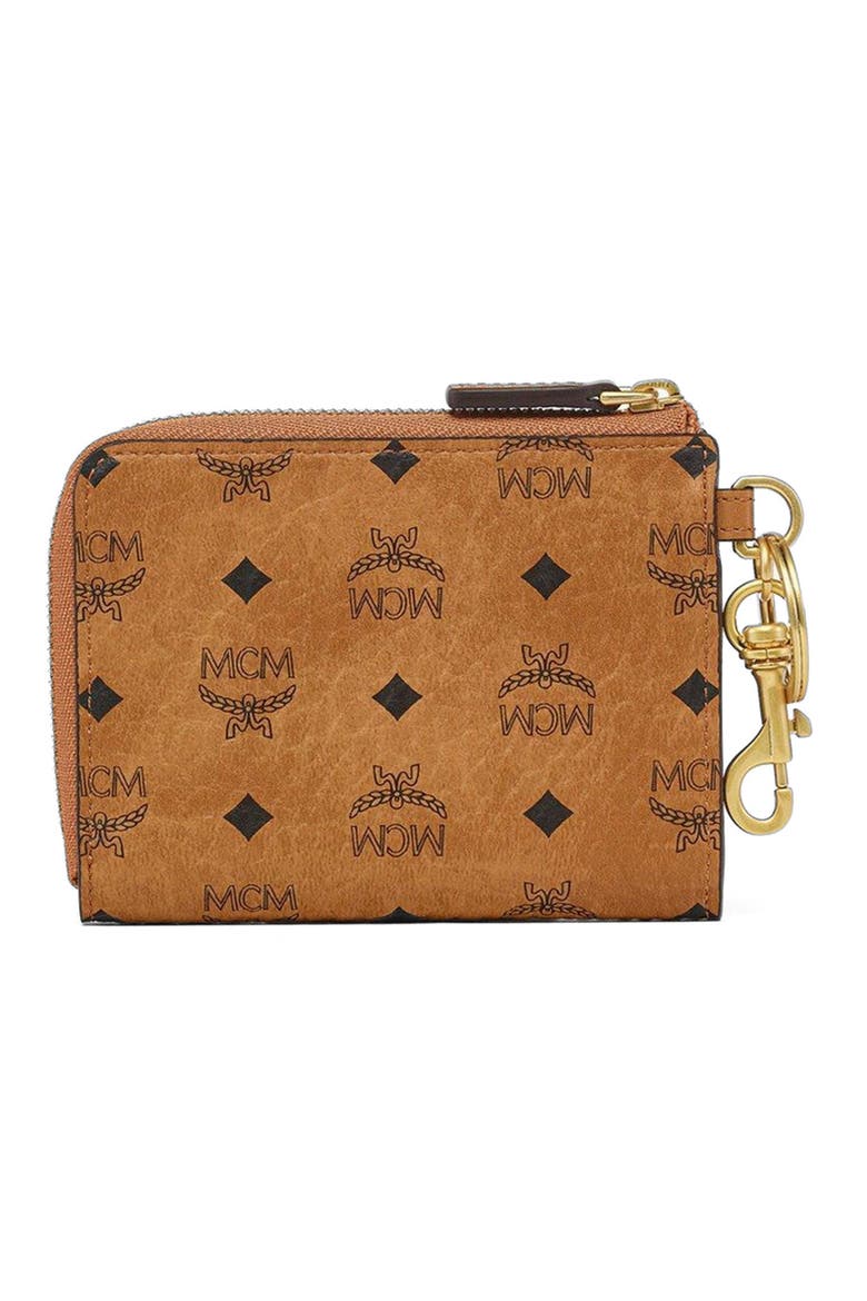 Aren Card Pouch in Visetos, Alternate, color, Cognac