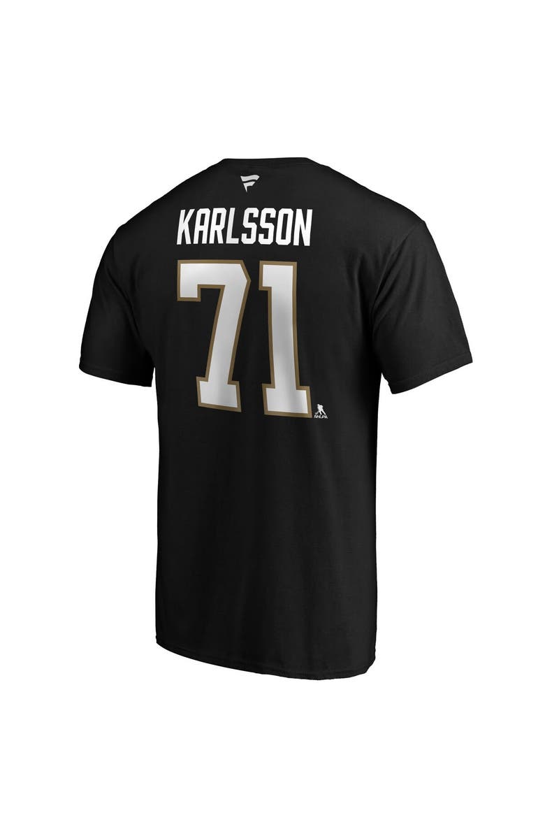 FANATICS Men's Fanatics Branded William Karlsson Black Vegas Golden Knights Authentic Stack Player Name & Number T-Shirt, Alternate, color, Black