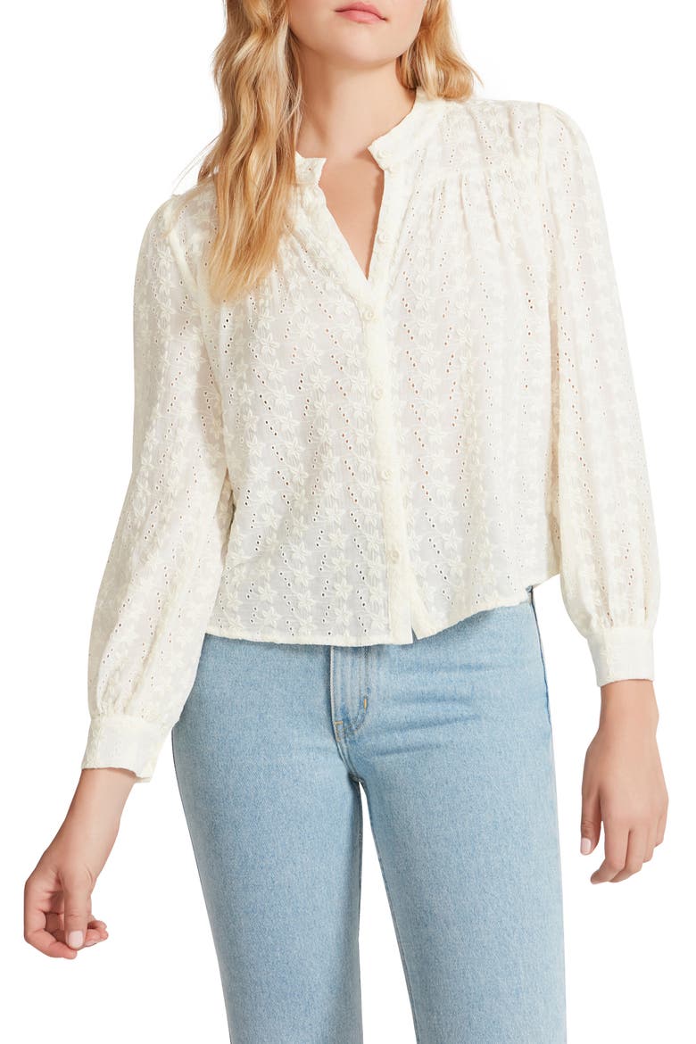 In the Details Embroidered Voile Top, Main, color, IVORY