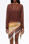 Bimba y Lola Boxy Sweater With Metallic Beads