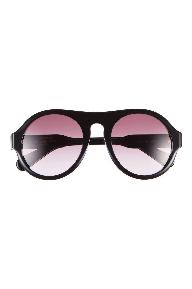 54mm Round Sunglasses, Main, color, BLACK BLACK RED
