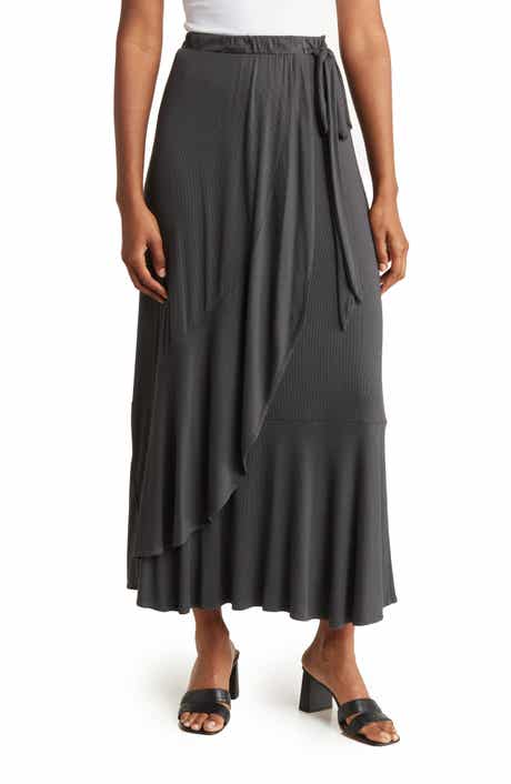 GO COUTURE Wrap Midi Skirt