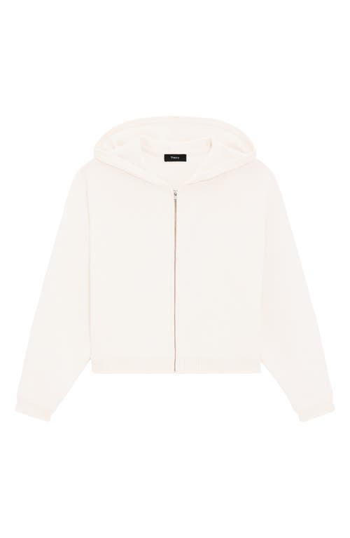 Theory Zip-up Hoodie In Rounded Cotton In Brown