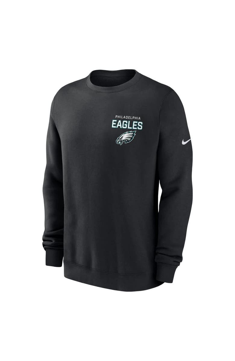 Nike Men's Nike Black Philadelphia Eagles Primetime Club Fleece Pullover Sweatshirt, Alternate, color, Black