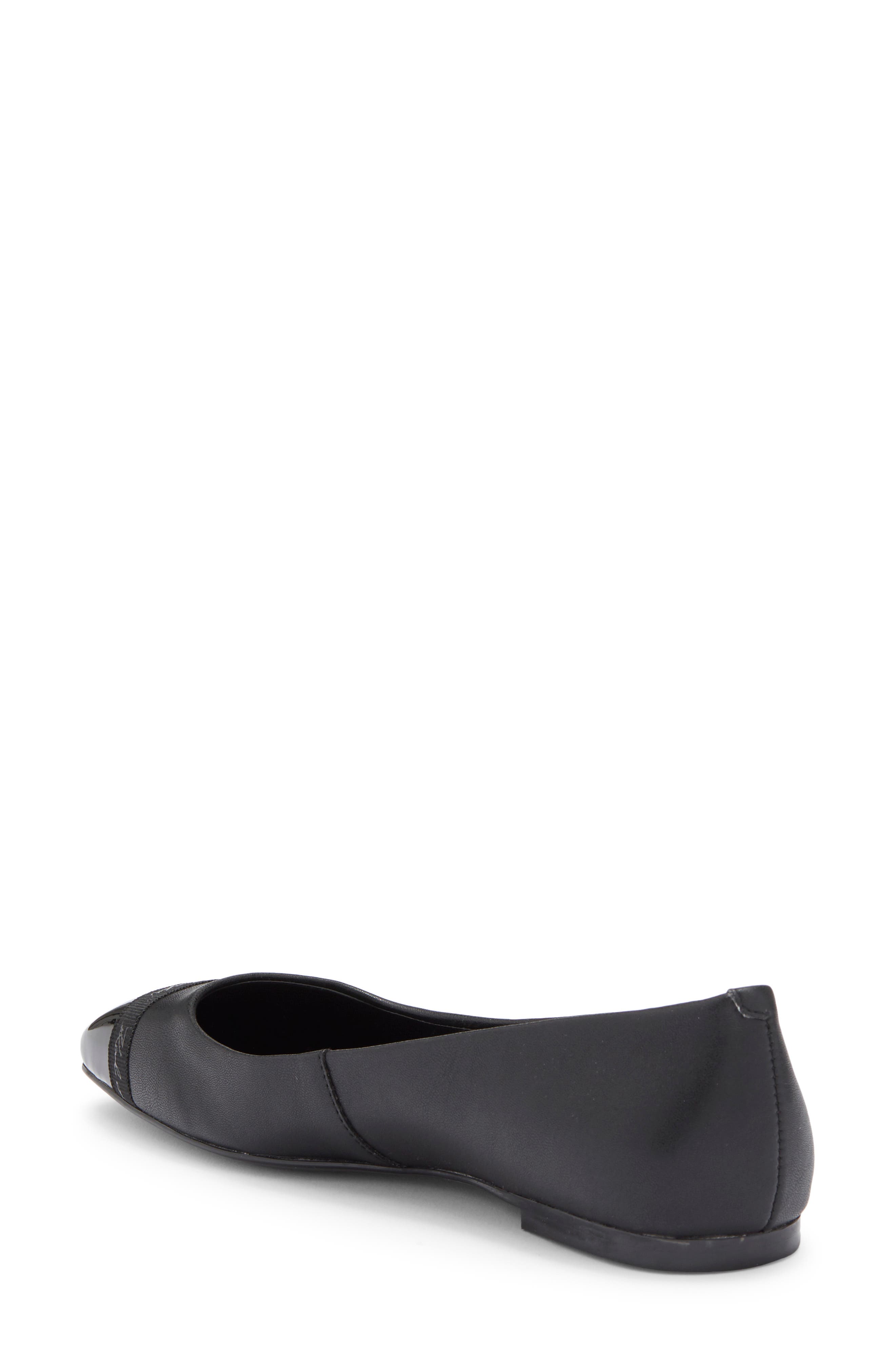 KARL LAGERFELD PARIS Zofia Cap Toe Ballet Flat, Alternate, color, Black