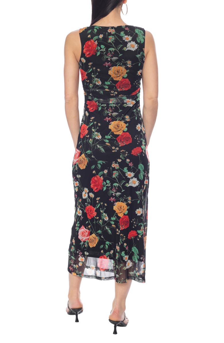 bebe Sleeveless Mesh Dress, Alternate, color, Multi Floral