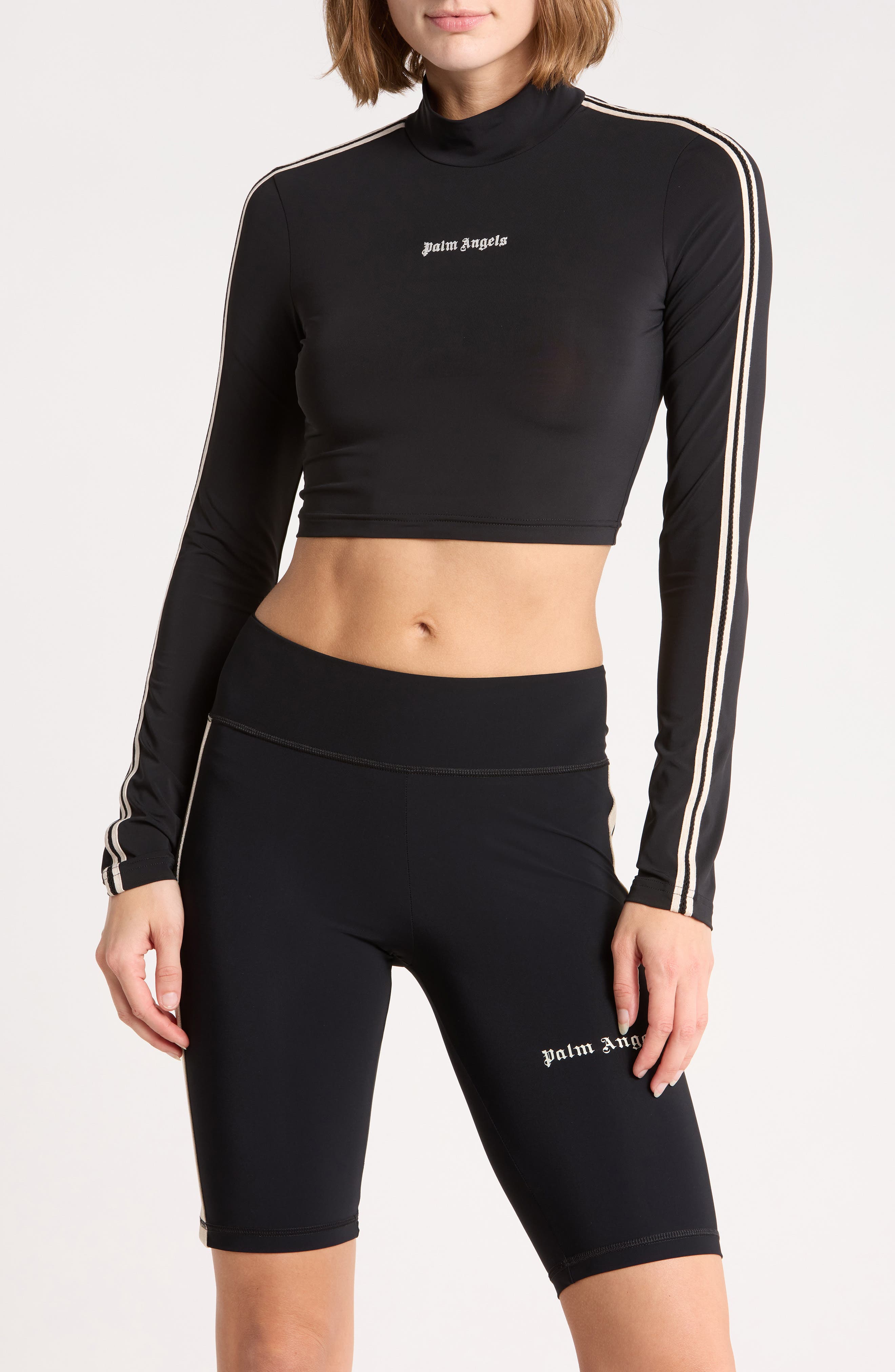 Mock Neck Long Sleeve Crop Top