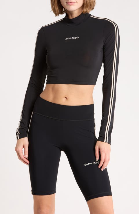 Mock Neck Long Sleeve Crop Top