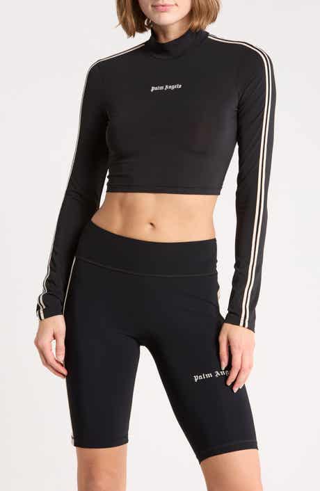 Mock Neck Long Sleeve Crop Top