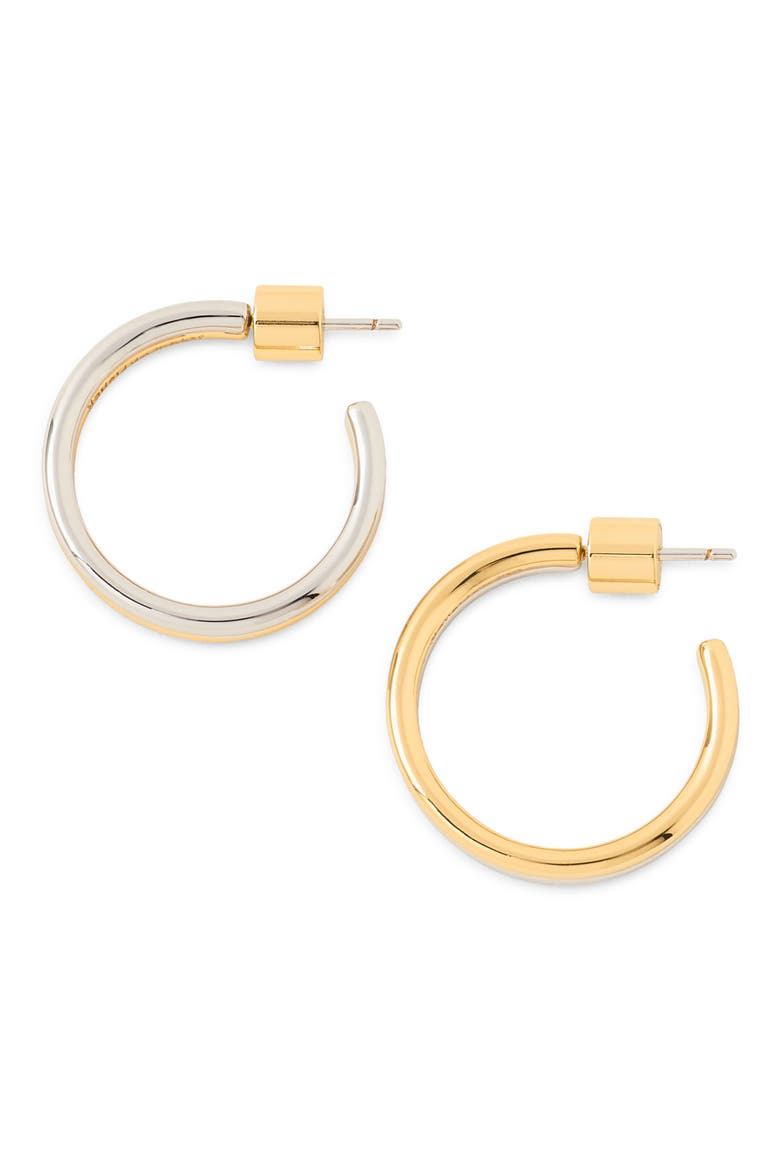 2-Tone Thread Hoop Earrings, Main, color, TWO TONE