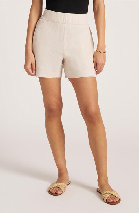 Ventura High Waist Linen Blend Shorts
