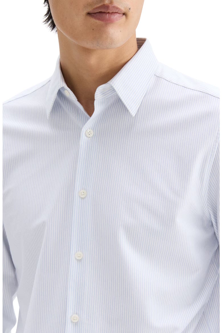 Sylvain Pinstripe Button-Up Shirt, Alternate, color, WHT/CLRSKY