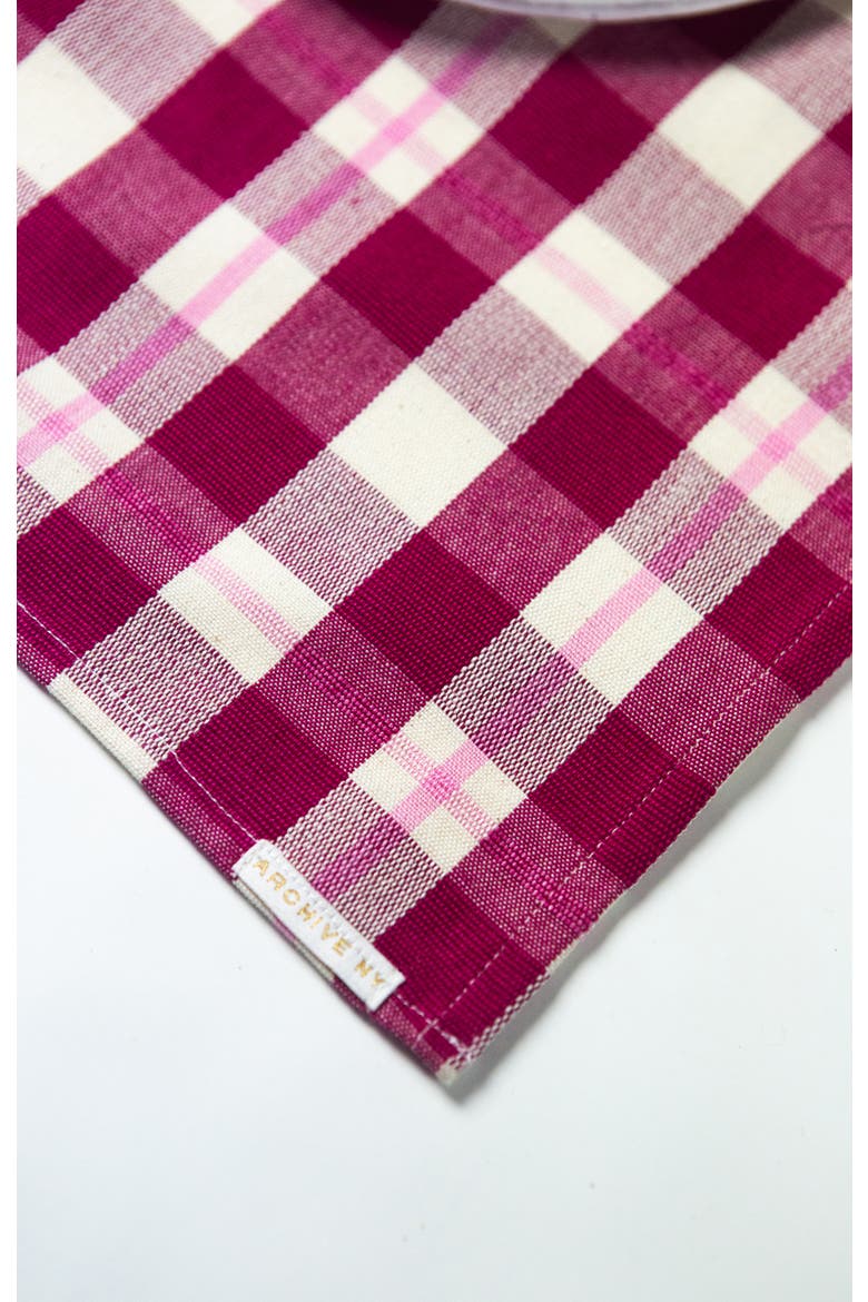 Abigail Cranberry Handwoven Cotton Placemats, Set of 4, Alternate, color, Burgundy