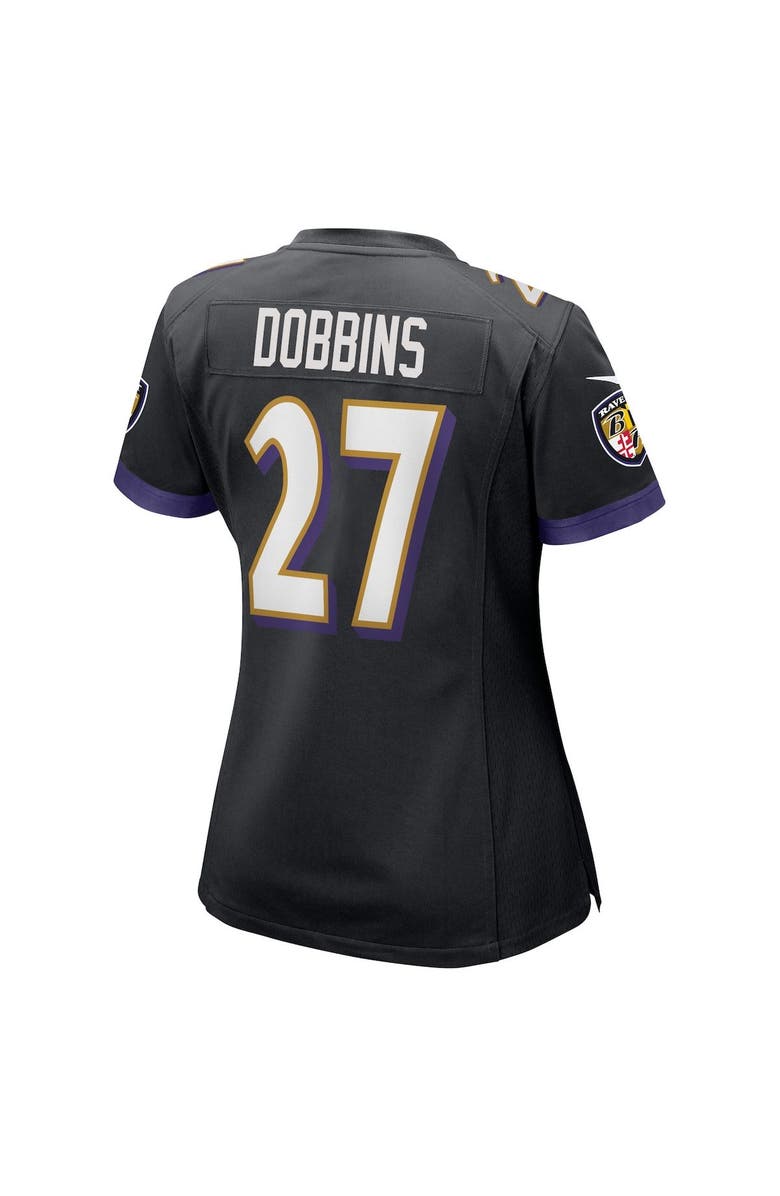 Nike Women's Nike J.K. Dobbins Black Baltimore Ravens Game Jersey, Alternate, color,