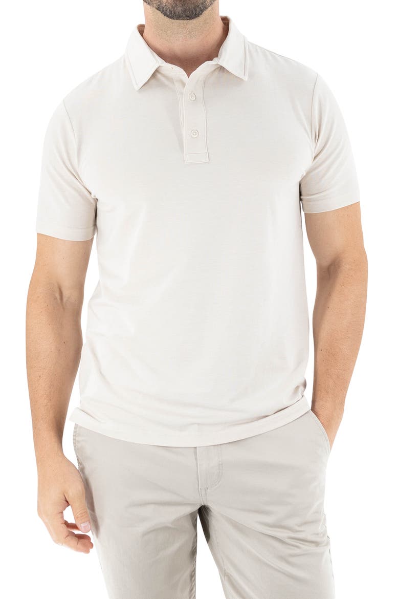 Feeder Stripe Polo, Main, color, MELANGE BIRCH