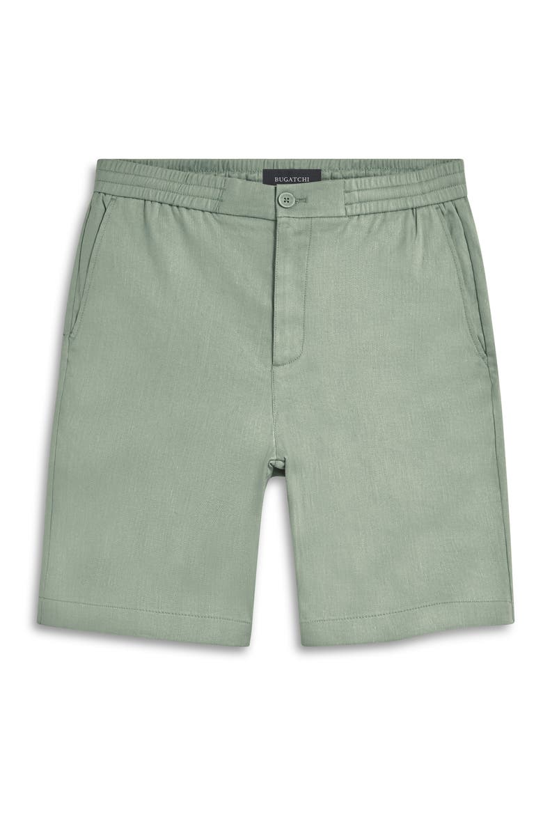 Linen Blend Drawstring Chino Shorts, Alternate, color, KHAKI