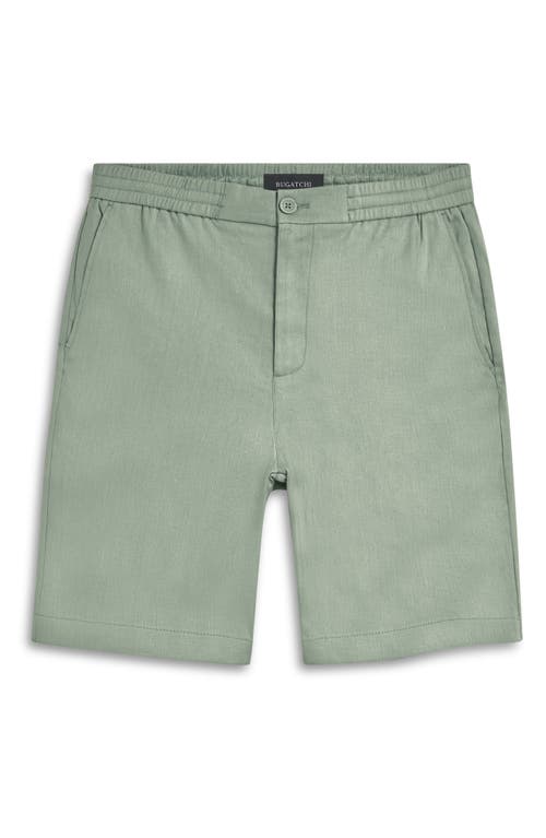 Bugatchi Linen Blend Drawstring Chino Shorts In Khaki