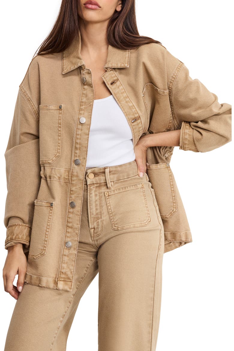Oversize Canvas Shirt Jacket, Main, color, GOOD KHAKI001