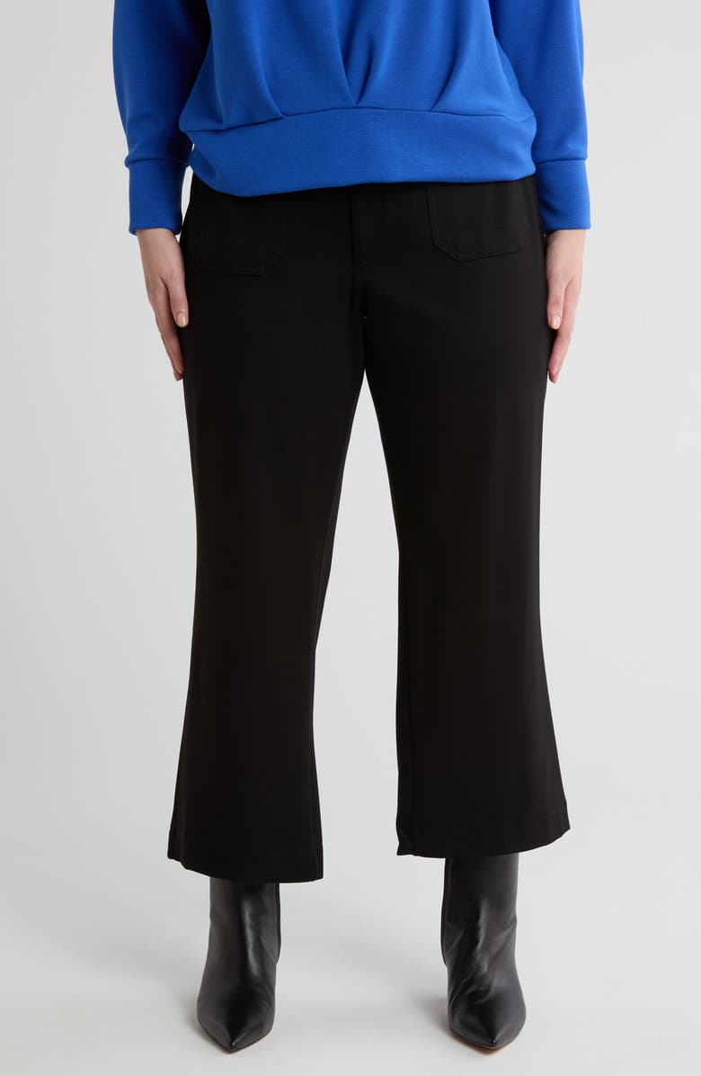 T Tahari Wide Leg Woven Pants, Main, color, Black